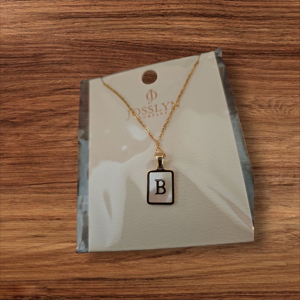 B - Gold Initial Pendant Necklace